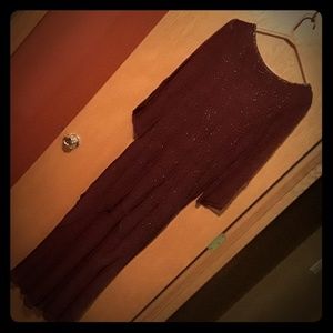Burgundy evening gown/ by Rose